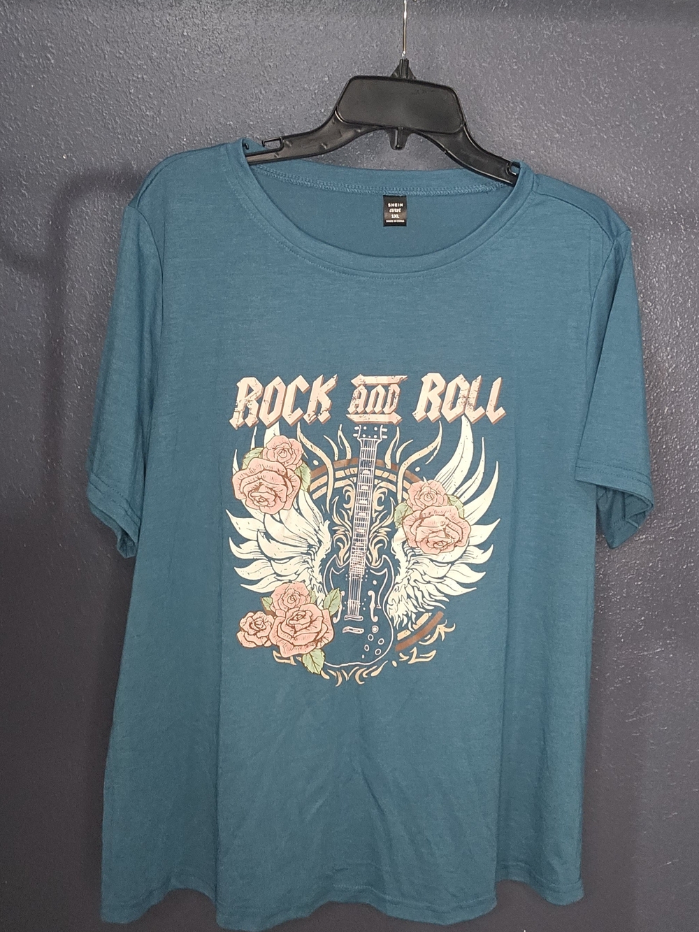 Teal Rock and Roll Graphic Tee - Men